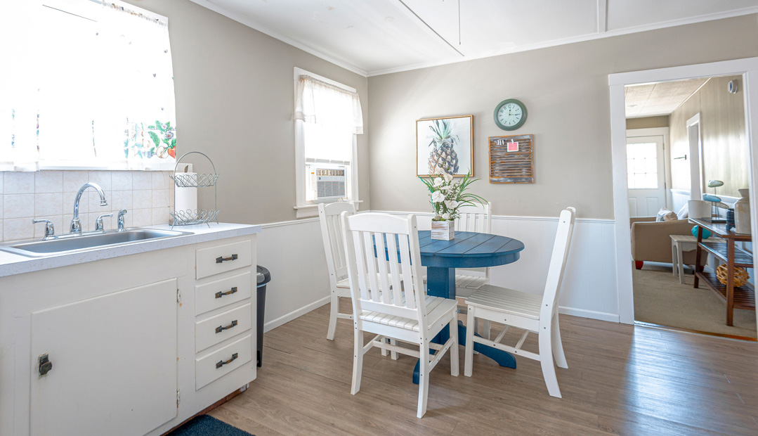 Cottage kitchen and dining area